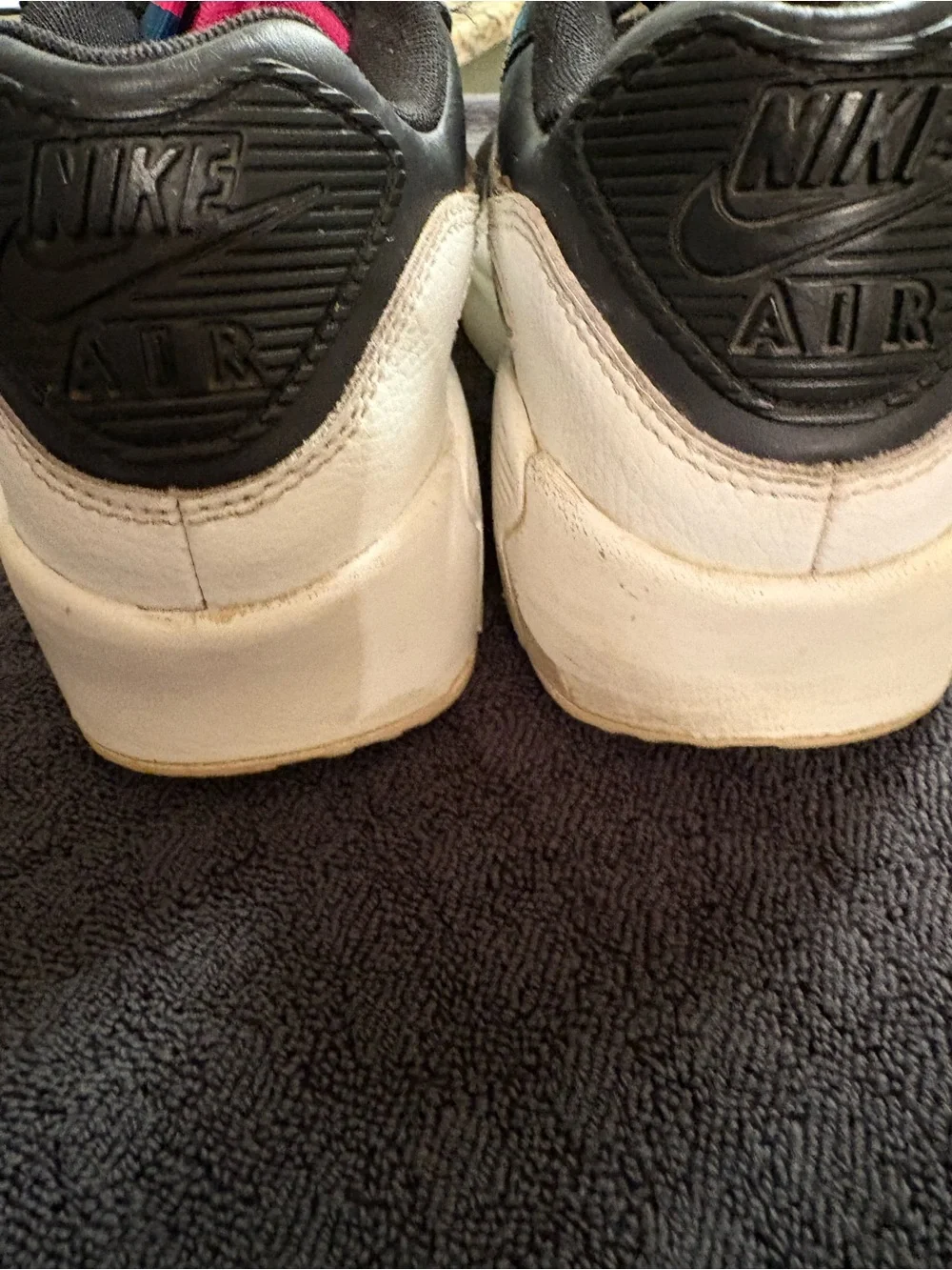 Size 7Y Nike Air Black Leather Athletic Sneakers